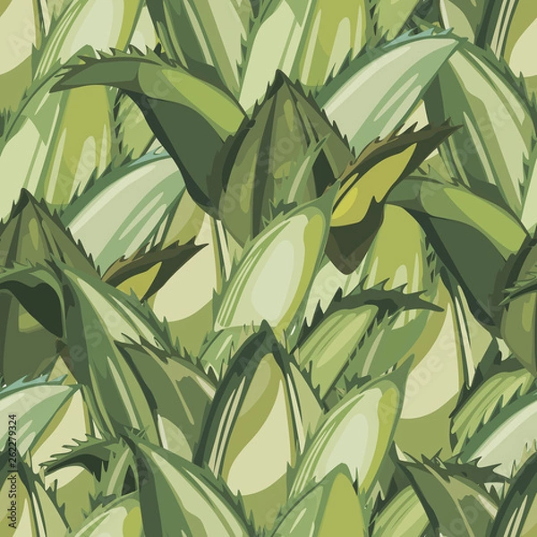 Fototapeta Pineapple texture. Seamless pattern with tropical Ananas. Element for design of invitations, movie posters, fabrics and other objects.