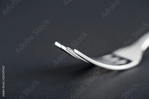 Fototapeta Fork detail with bokeh in black and white