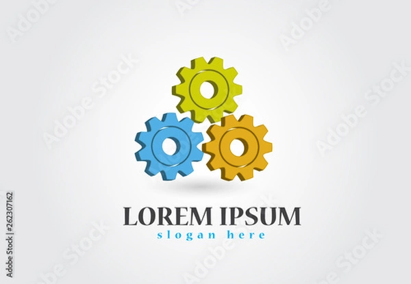 Fototapeta Gears logo vector design