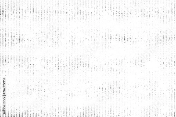 Fototapeta Texture of black lines, scratches, dots on white background.