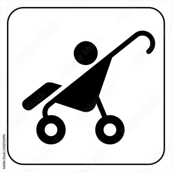 Obraz symbol wózka dziecięcego, wektor