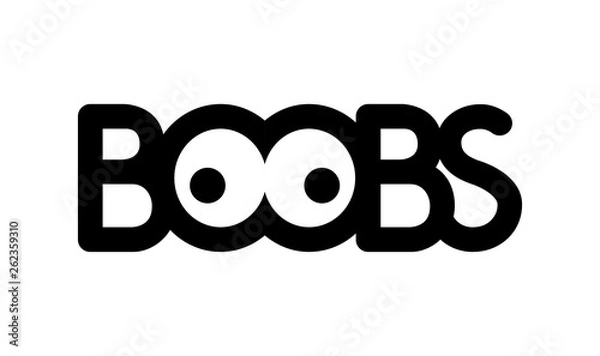 Obraz Boobs vector logo illustration on white background.