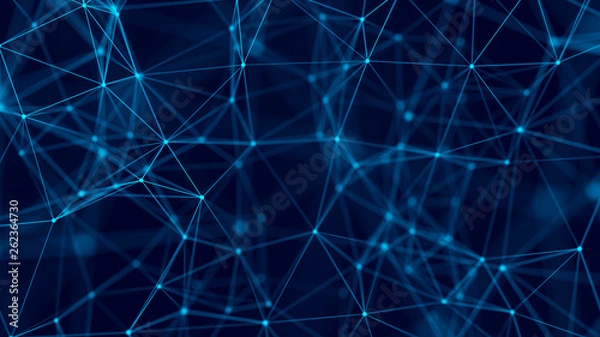 Obraz Big data visualization. Abstract background with connecting dots and lines. 3D rendering. High resolution.