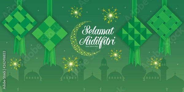 Obraz Hari Raya Aidilfitri is an important religious holiday celebrated by Muslims worldwide that marks the end of Ramadan, also known as Eid al-Fitr.