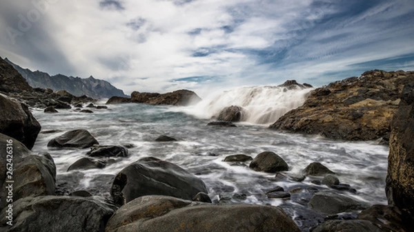 Fototapeta Foam waves of the Atlantic ocean