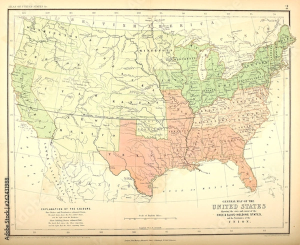 Obraz Old US state. Map