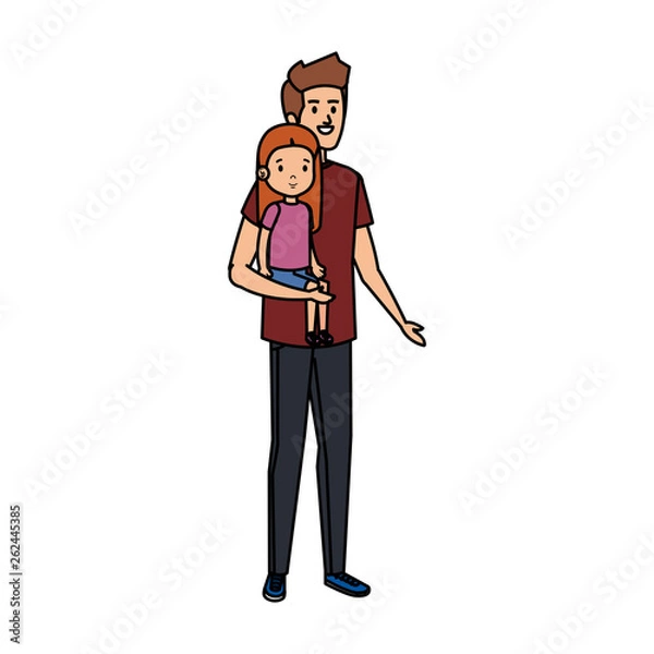 Obraz father with daughter characters