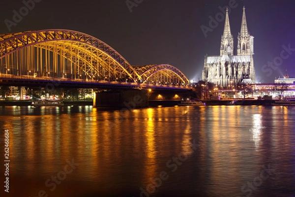 Obraz Cologne Cathedral at night