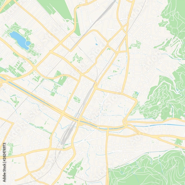 Fototapeta Freiburg im Breisgau, Germany printable map