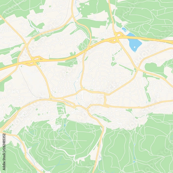 Fototapeta Iserlohn, Germany printable map