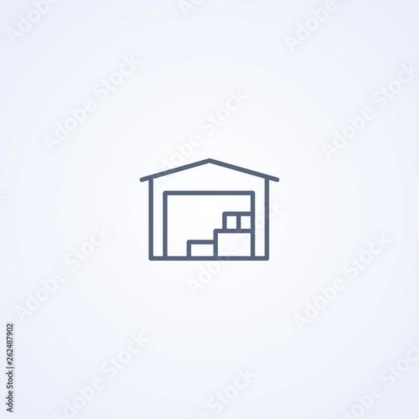 Obraz Warehouse, vector best gray line icon