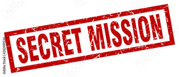 Obraz square grunge red secret mission stamp