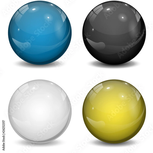 Fototapeta vector collection of glass spheres
