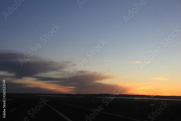 Obraz sunset on road