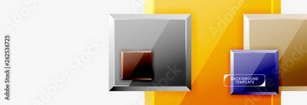 Fototapeta Abstract square composition for background, banner or logo