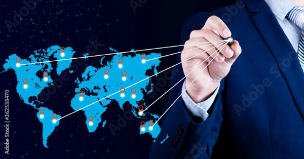 Obraz businessman world map