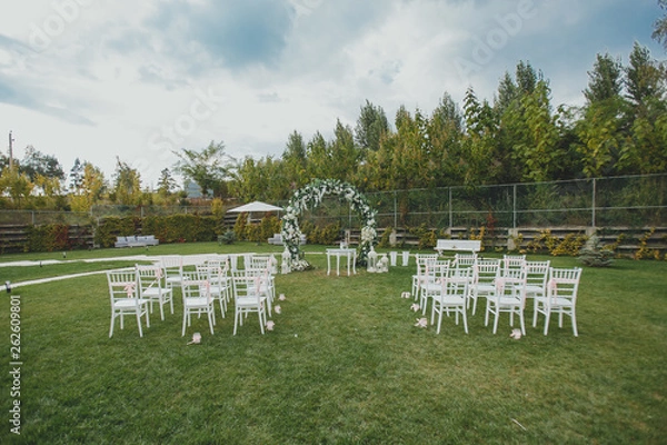 Obraz Beautiful wedding set up .