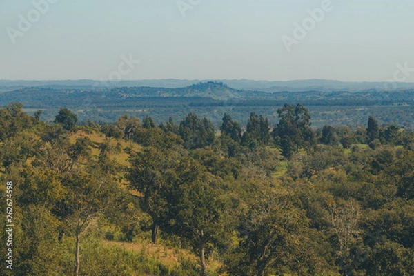 Fototapeta Wonderful view of the mountains on top of a hill