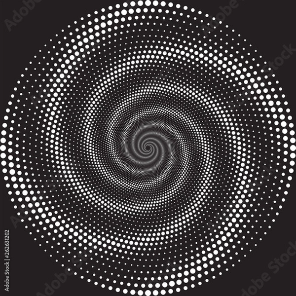 Fototapeta Dotted Halftone Vector Spiral Pattern or Texture