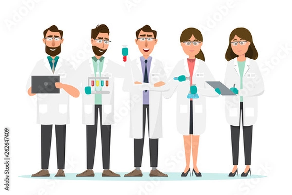 Obraz medical concept. Scientists man and woman research in a laboratory lab