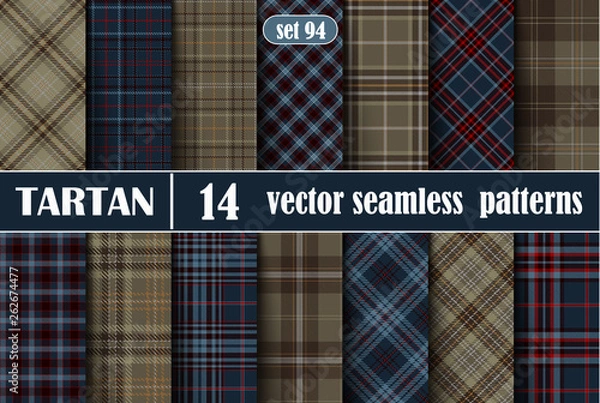 Fototapeta Set Tartan Seamless Pattern
