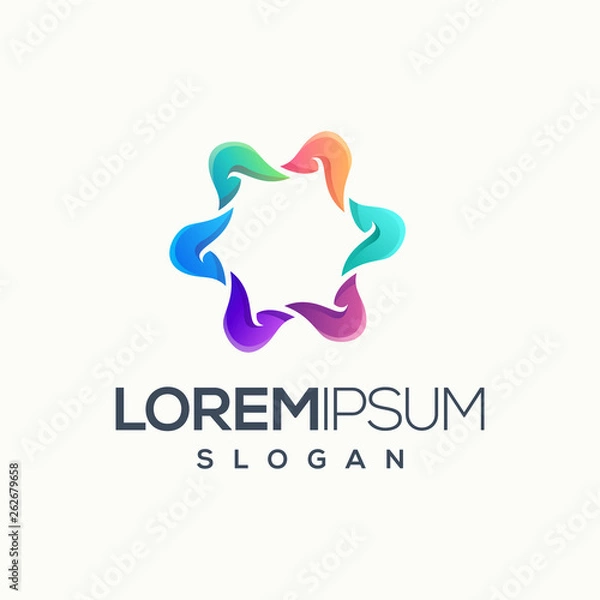 Obraz awesome abstract colorful circle logo design vector illustration