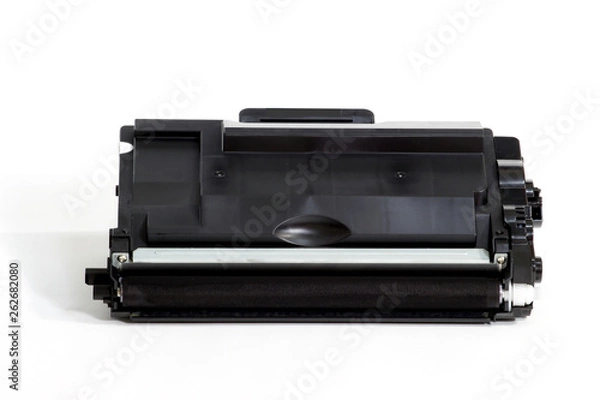 Fototapeta Big toner cartridge black isolated on white background.
