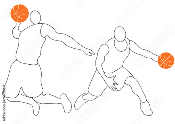 Obraz Silhouette of a basketball player. Background