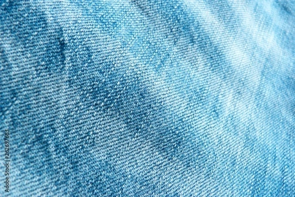 Obraz  blue denim fabric texture jeans background natural material cotton coarse canvas