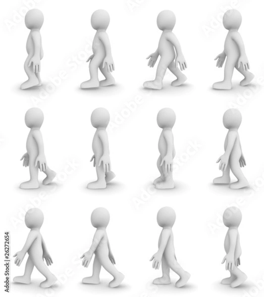 Obraz 3d walking cycle (12 frames character animation)