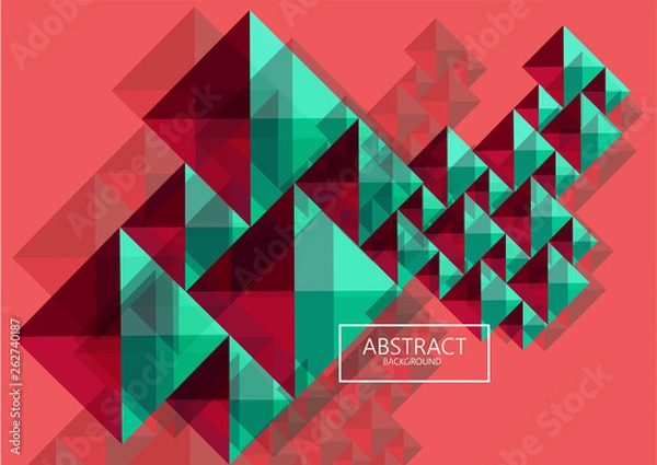 Obraz red abstract geometric background with triangles