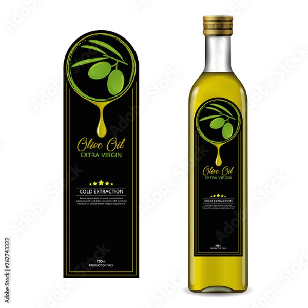 Obraz Olive Oil Bottle With Label