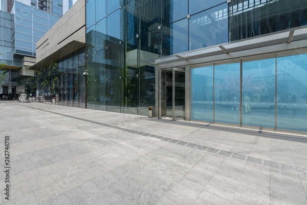 Obraz Panoramic skyline and buildings with empty concrete square floor in shenzhen,china