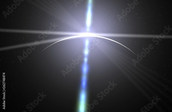 Obraz Lens flare, outer space earth, moon, eclipse