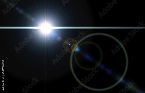 Obraz Lens flare, outer space earth, moon, eclipse