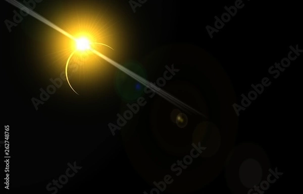 Fototapeta Lens flare, outer space earth, moon, eclipse