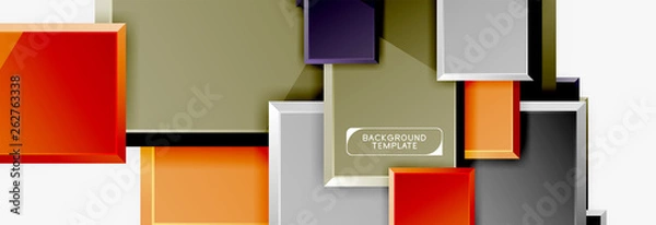 Fototapeta Abstract square composition for background, banner or logo