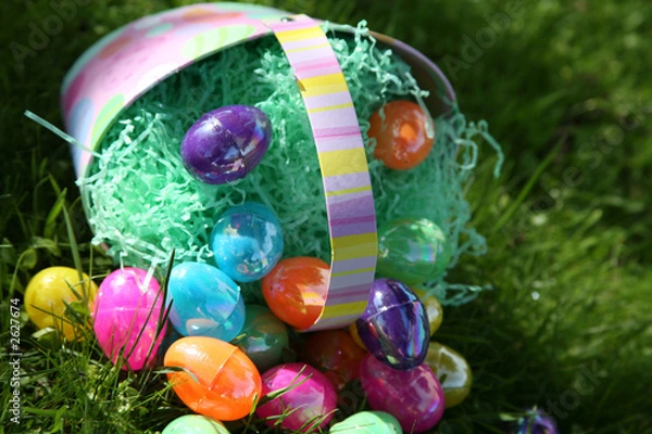 Obraz easter eggs and basket