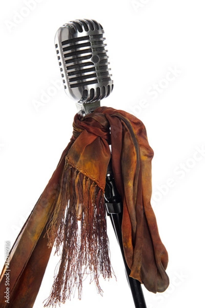 Obraz Microphone, stand and scarf
