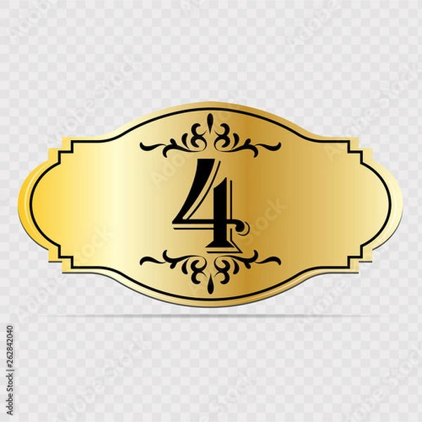 Obraz Hotel door number 4. Vector