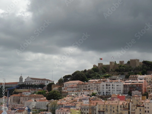 Obraz Lisbon castle rainy view