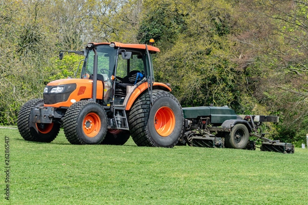 Obraz Orange tractor lawnmower