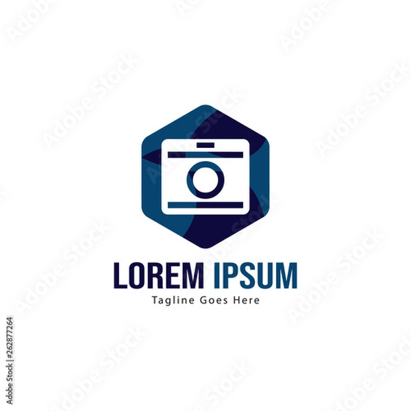 Fototapeta Photography logo template design. Photography logo with modern frame isolated on white background