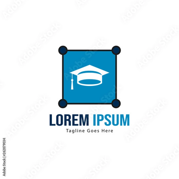 Fototapeta University logo template design. University logo with modern frame isolated on white background