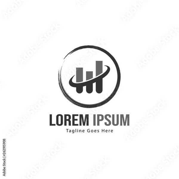 Fototapeta Chart logo template design. Chart logo with modern frame isolated on white background