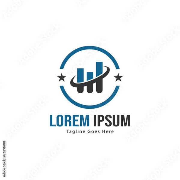 Obraz Chart logo template design. Chart logo with modern frame isolated on white background