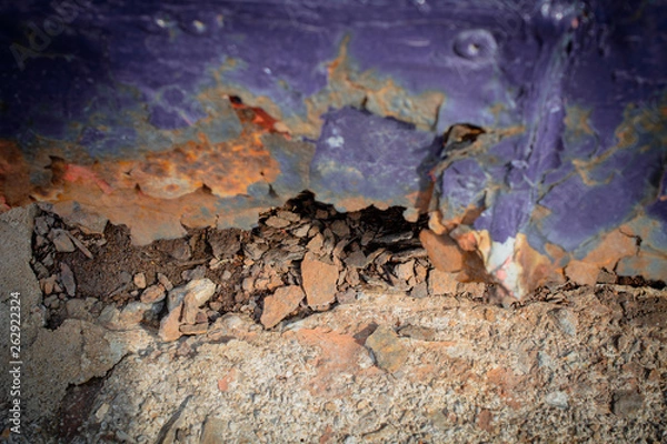 Obraz Oxidized metallic wall