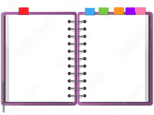 Obraz purple cover blank white note book