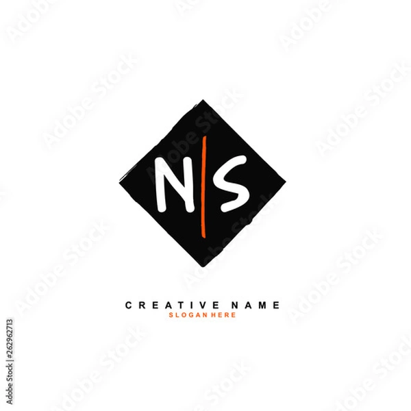 Fototapeta N S NS Initial abstract logo template vector