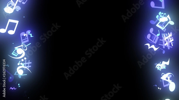 Fototapeta キラキラパーティクルエフェクト　音符